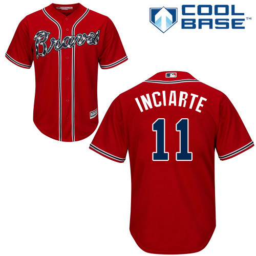 Braves #11 Ender Inciarte Red Cool Base Stitched Youth MLB Jersey